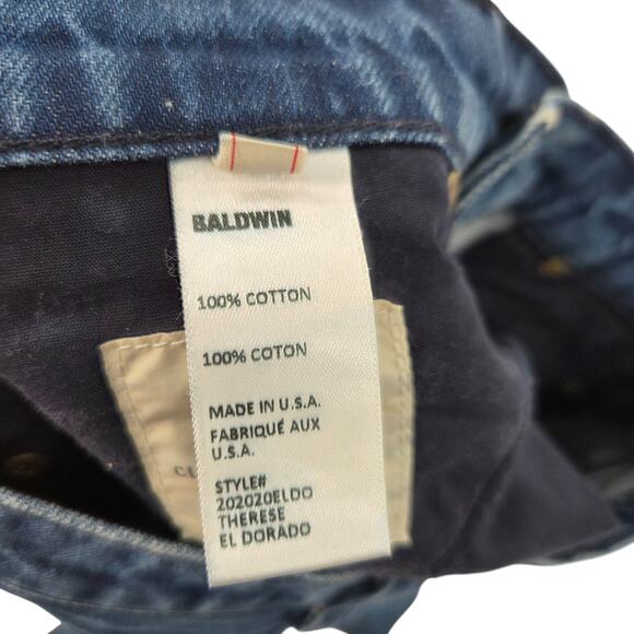 BALDWIN SZ 25 BLUE THERESE CUT 421 HIGH RISE CLASSIC STRAIGHT COTTON JEANS - Picture 8 of 8